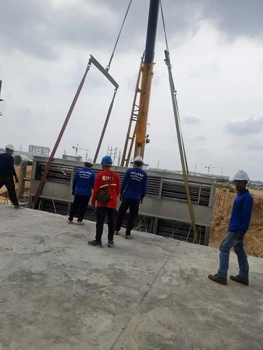 Cross Flow Closed Loop Cooling Tower Installation 2 Cross Flow Closed Loop Cooling Tower Installation 2